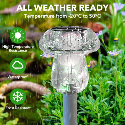 Lampe Solaire Champignon LED Étanche Décoration Jardin Allée