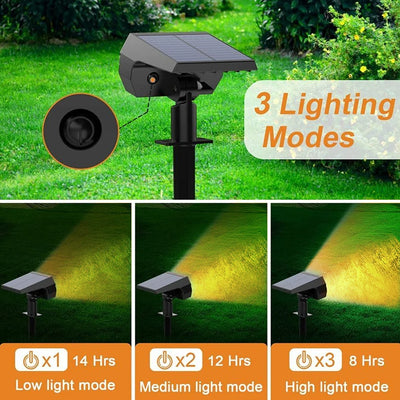 Spot Solaire Extérieur 52 LED à Planter pour Jardin, Cour et Allée