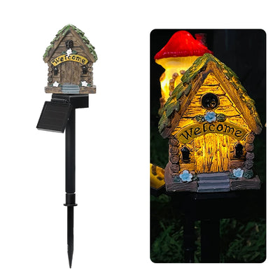 Statue Solaire Hibou LED Étanche pour Jardin et Patio