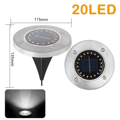 Lampe Solaire Encastrée Sol LED Étanche Terrasse Jardin Allée