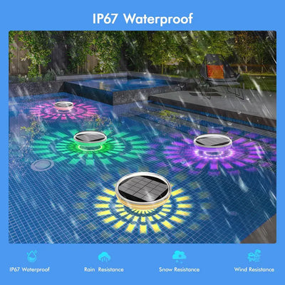 Lampe Solaire Piscine Flottante LED RGB avec Télécommande IP67