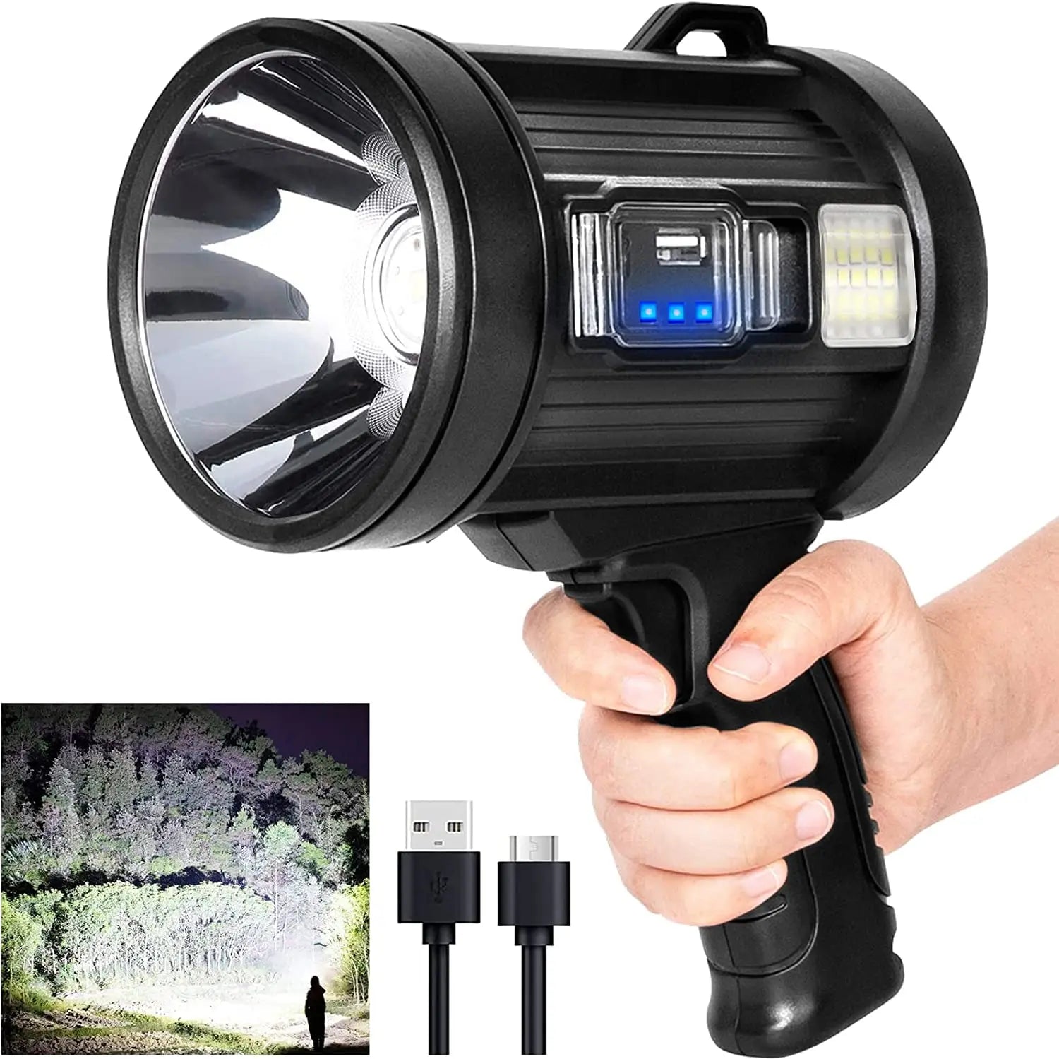 Lampe torche solaire LED rechargeable haute puissance