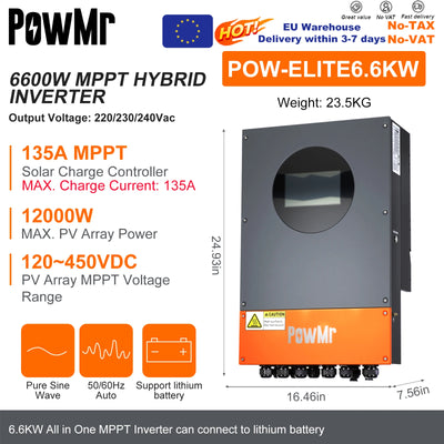 Onduleur Hybride Solaire 6,6 kW 48V IP66 - vue 6