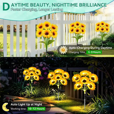 Lampe Solaire Tournesol Décorative pour Jardin et Pelouse