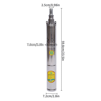 Pompe à Eau Solaire Submersible Puits Profond 370W Inox