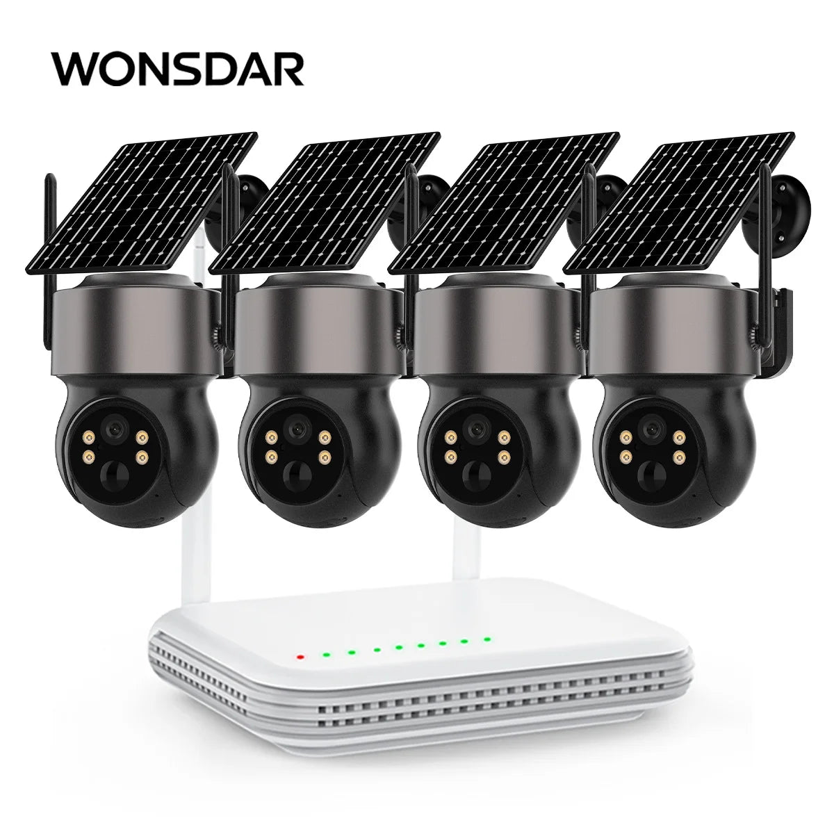 Kit 4 Caméras Solaires PTZ WiFi Sans Fil