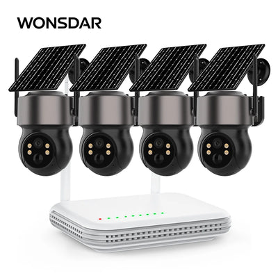 Kit 4 Caméras Solaires PTZ WiFi Sans Fil