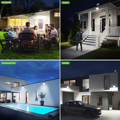 Lampe Solaire Extérieur 400 LED Détecteur Mouvement Télécommande IP65
