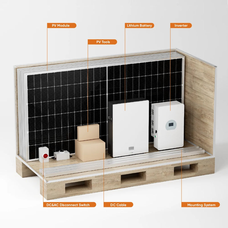 Kit Solaire Hybride Tout-en-Un 3 à 30 kW Maison et Commerce