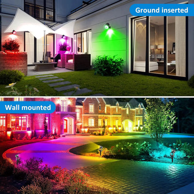 Projecteur Solaire RGB Arbre Couleur Changeante Mur Jardin