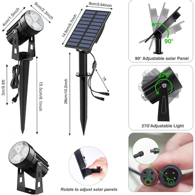 Projecteur Solaire LED Aluminium IP65 Paysage Jardin