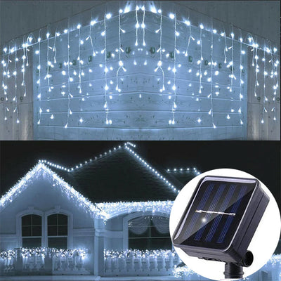 Rideau Solaire Lumineux 3,5 m LED Féerique Noël et Mariage