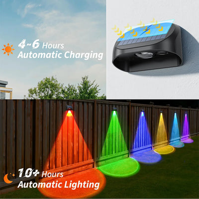 Lampe Solaire de Clôture LED RGB Blanc Chaud Pont Extérieur
