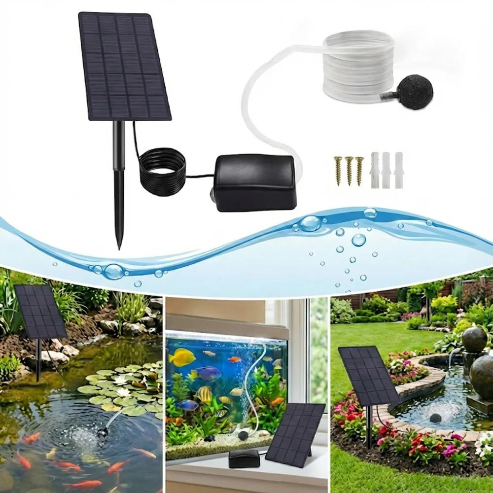 Pompe a oxygene solaire pour aquarium et bassin a poissons