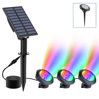Spot Solaire Sous-Marin LED RGB Étanche Piscine Fontaine Bassin
