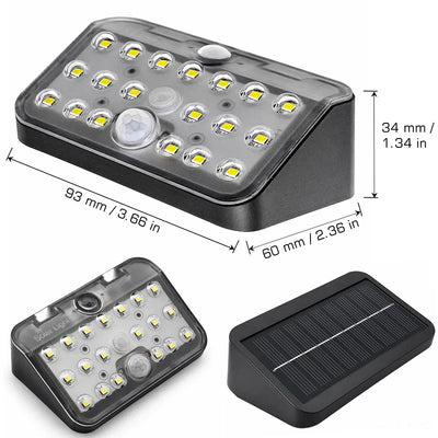 Applique Murale Solaire Extérieur 19 LED Détecteur de Mouvement