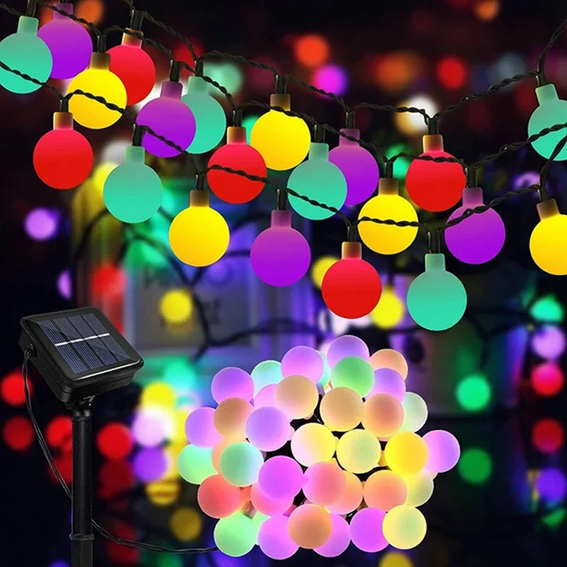 Guirlande Solaire Extérieur Motif Floral LED Étanche Jardin