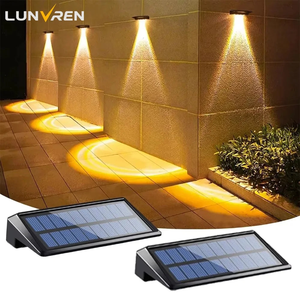 Lot de 2 Appliques Solaires de Clôture 4 LED