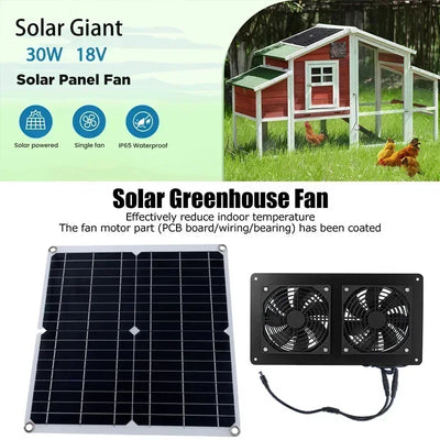 Ventilateur Solaire Extérieur pour Serre et Chenil