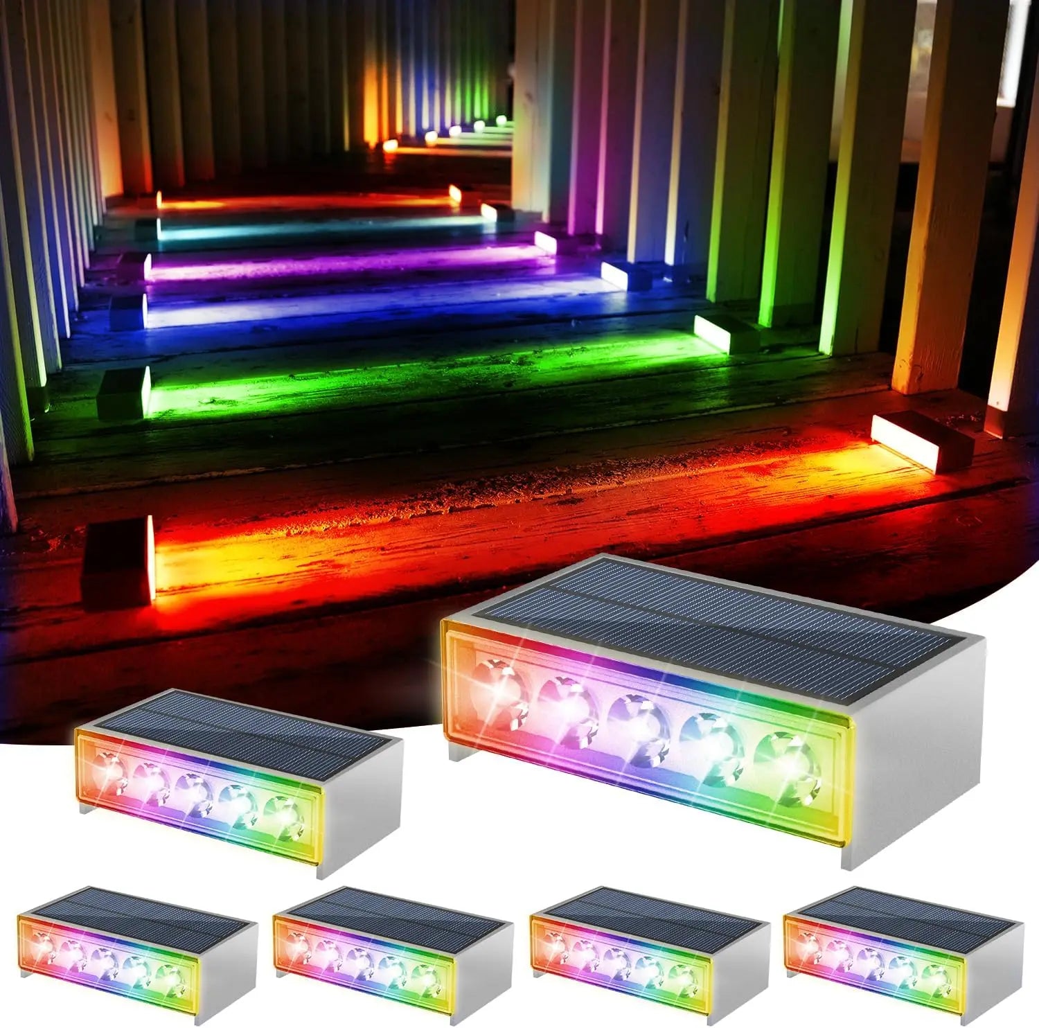 Lampe Solaire RGB Escalier Clôture Extérieure