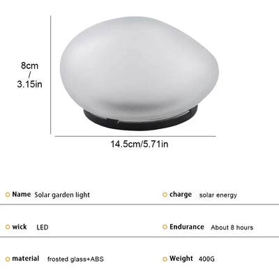 Lampe Solaire Décorative Extérieur Galet Lumineux de Jardin
