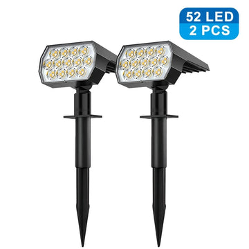 Spot Solaire Extérieur 52 LED à Planter pour Jardin, Cour et Allée