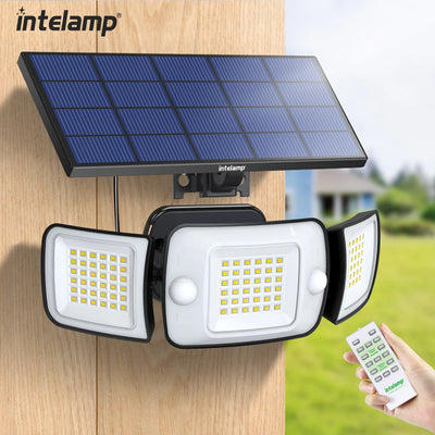 Lampe Solaire 6000mAh 1200LM 3 Têtes Double Capteur