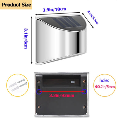 Lot de 2 Appliques Murales Solaires Extérieur Acier Inox