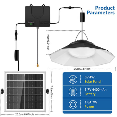 Lampe Solaire Suspendue Vintage IP65 pour Garage et Patio