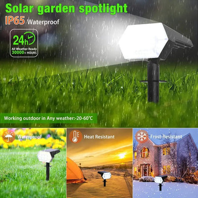 Spot Solaire Jardin 108 LED Projecteur Paysage Extérieur