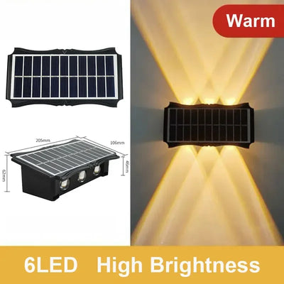 Applique Murale Solaire Extérieur Bidirectionnelle RGB Blanc Chaud 4 à 8 LED