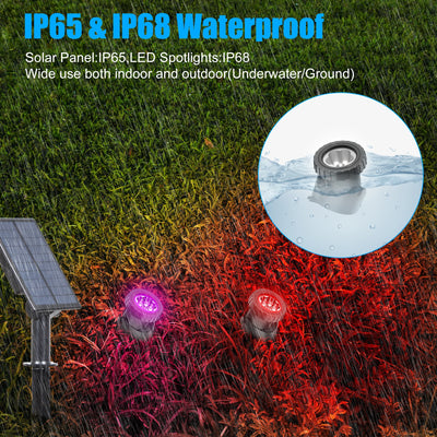 Lampe Solaire Extérieure RGB Étanche IP68 Jardin Piscine