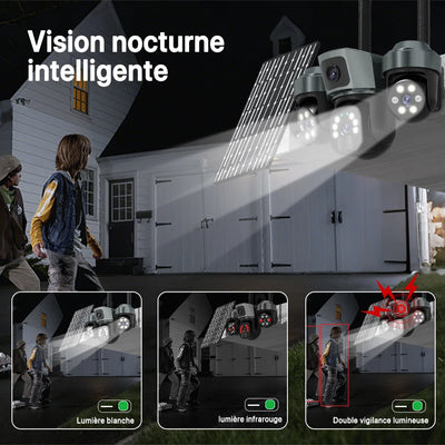 Caméra Solaire 4G Triple Écran Sans Fil PTZ - vue 5