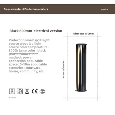 Lampe Solaire de Colonne sur Pied d'Extérieur