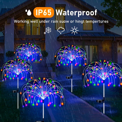 Lampe Solaire Décorative Jardin Effet Feu d'Artifice