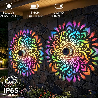 Projecteur Solaire Mandala Tournesol Mural pour Jardin