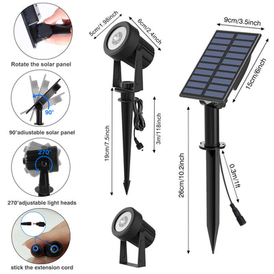 Projecteur Solaire Extérieur LED Étanche IP65 Décoration Jardin
