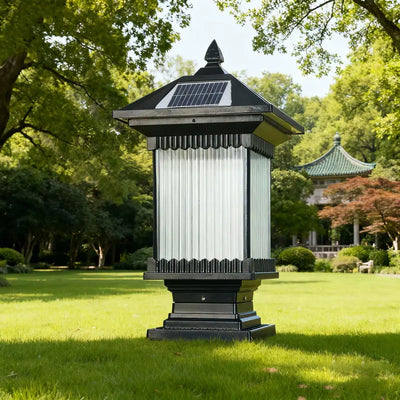 Borne Solaire de Jardin Style Asiatique Étanche