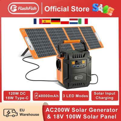 Générateur Solaire Portable FlashFish A201 200W avec Panneau 100W