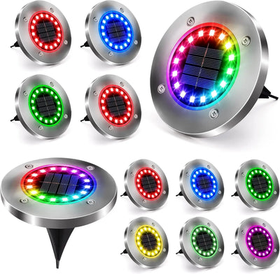 Spot Solaire Enterré LED RGB Multicolore Étanche Jardin Allée