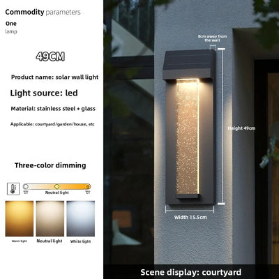 Applique Solaire Murale Extérieure Cristal Étanche