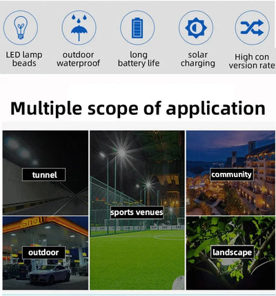 Lampadaire Solaire de Jardin avec Télécommande, Panneau Rond, Étanche IP65