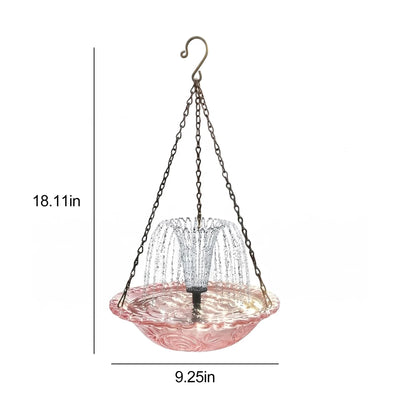Fontaine Solaire Suspendue Bain d'Oiseaux et Mangeoire de Jardin