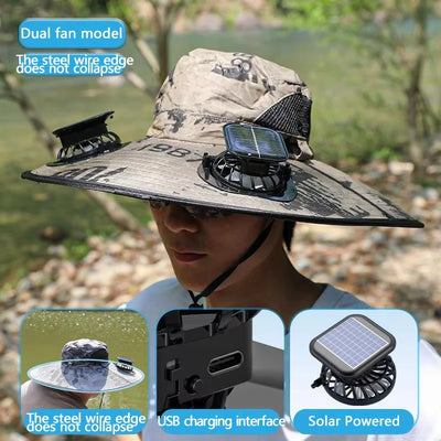 Chapeau Solaire Ventilé Anti-UV à Large Bord pour la Pêche