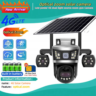 Camera Solaire 4G Exterieure Zoom 10x