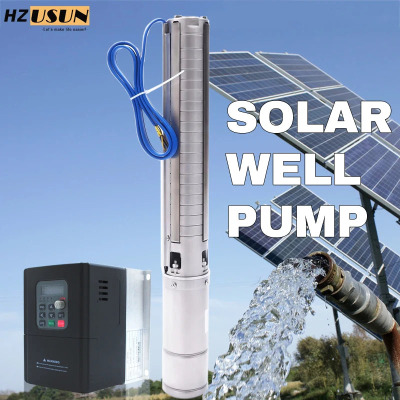 Pompe de Forage Solaire 10 CV Submersible 2 Pouces Irrigation