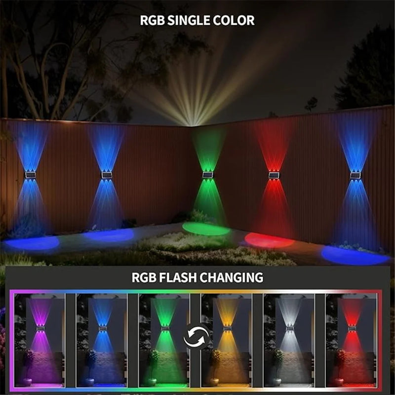 Applique solaire murale RGB extérieure