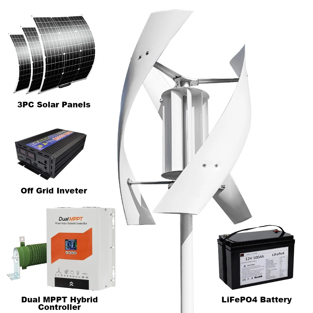 Éolienne Verticale Maglev 3 kW à 5 kW Basse Vitesse