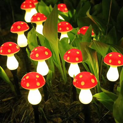 Guirlande Solaire Champignon Rouge Extérieur pour Jardin