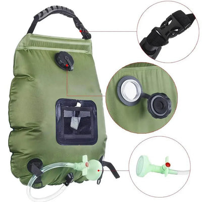 Douche Solaire Portable 20 L Sac Souple à Chauffage Rapide